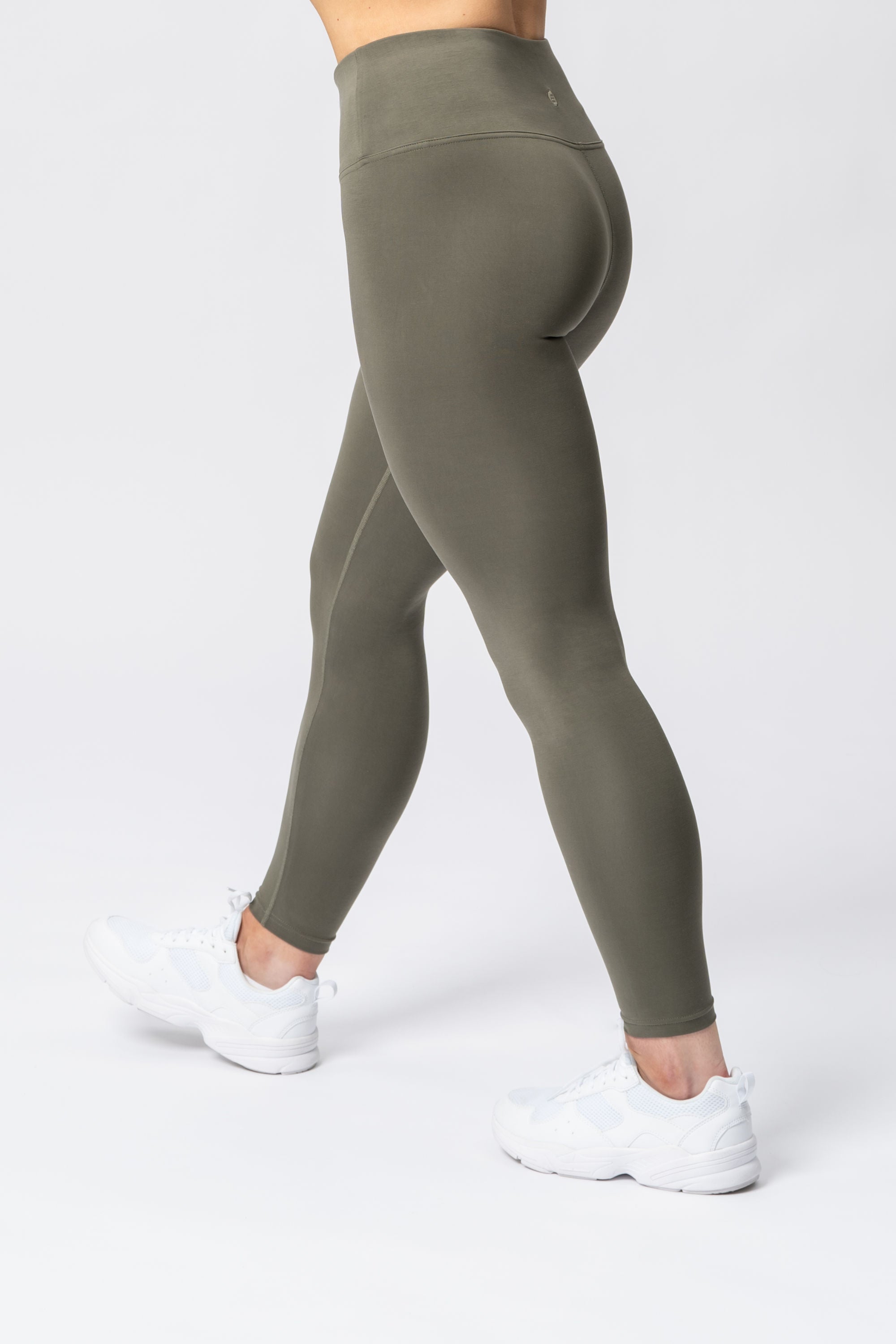 100% Organic Cotton High Waisted Ankle Length Leggings for Girls - Green